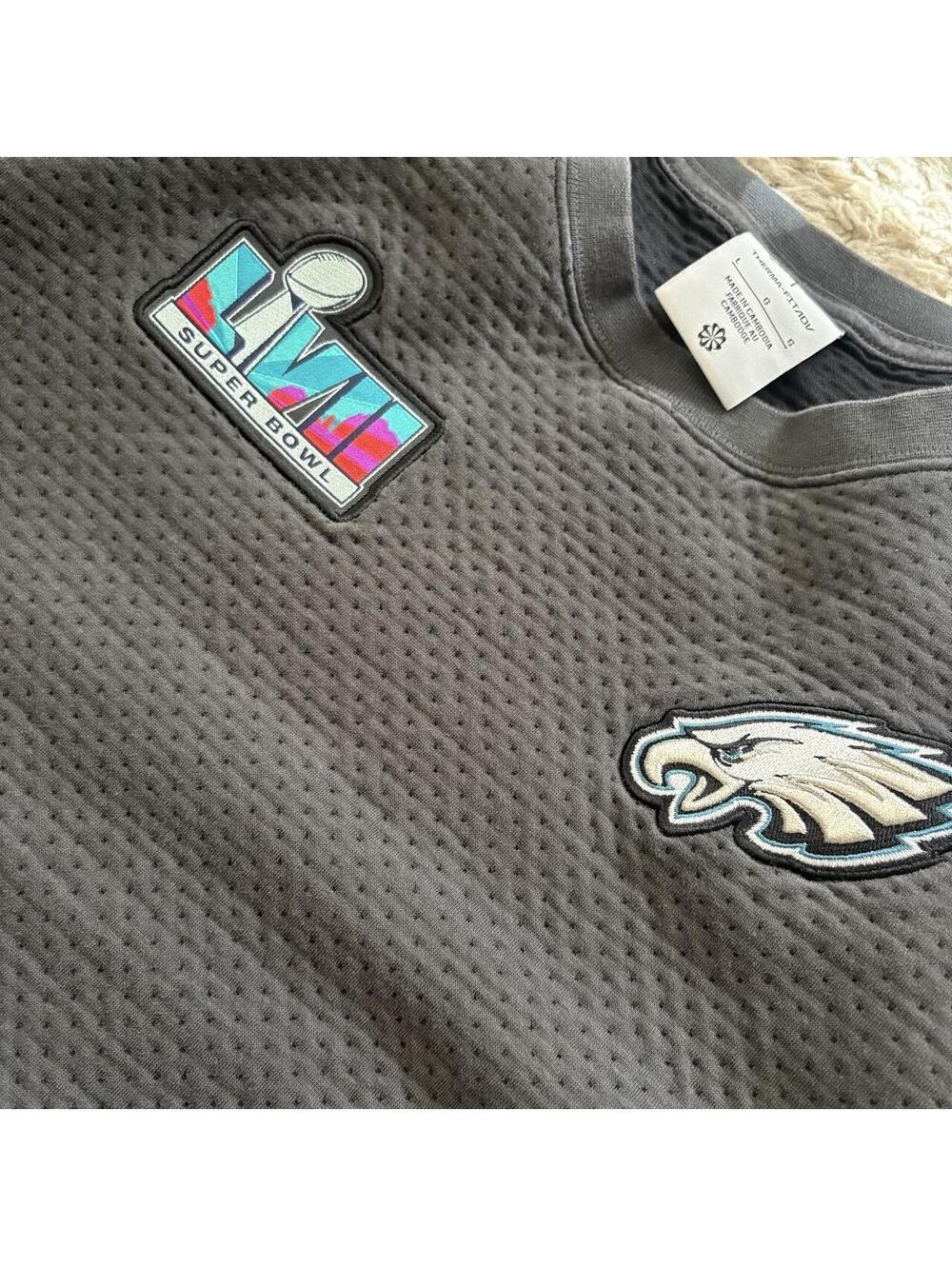 Mens Nike Philadelphia Eagles Super Bowl LIX  long sleeve shirt Size L - Picture 2 of 5